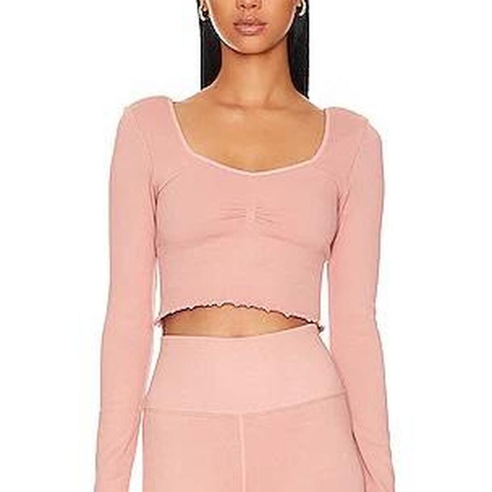 Spiritual Gangster Pink long sleeve crop top